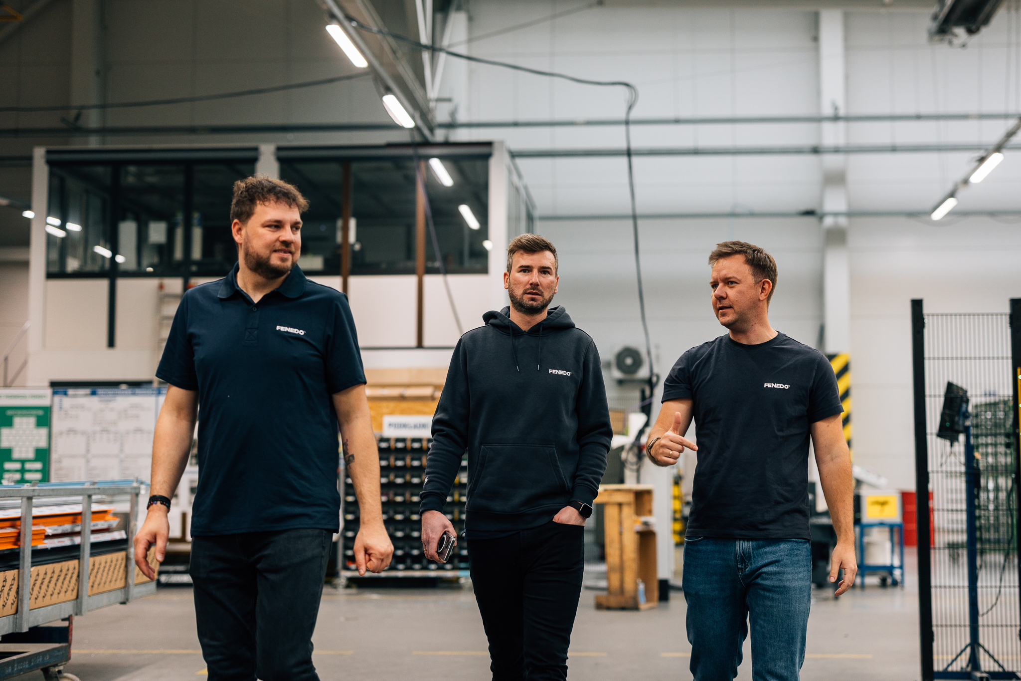 Fenedo team members in the factory